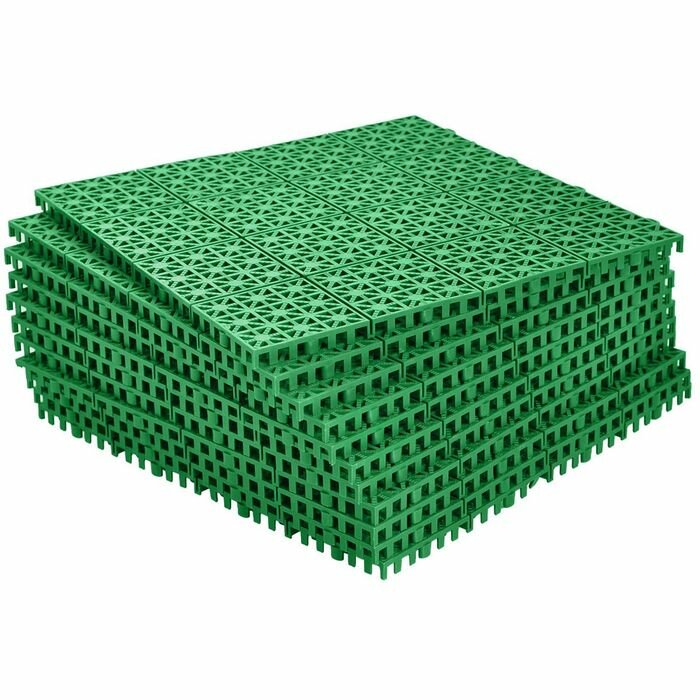 Модульное пластиковое покрытие 33 х 33 х 0,9 см, зеленый (9 шт) - фотография № 1
