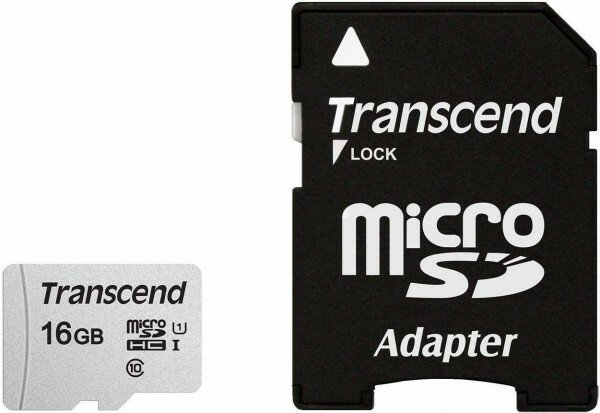 Карта памяти Transcend 16GB microSDHC TS16GUSD300S-A