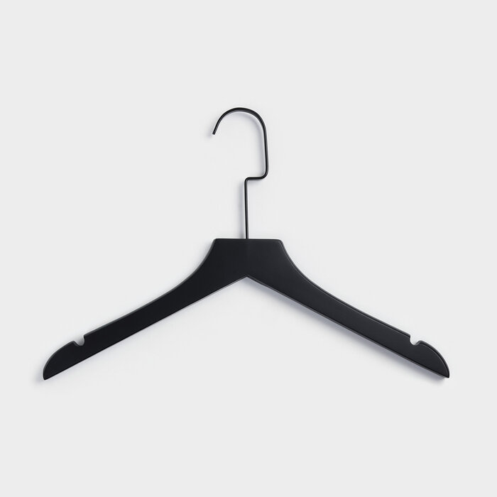 фото Плечики - вешалка для одежды LaDо́m Black Lotus, 38,5×1,6×26,5 см, длинный крюк, широкие плечики