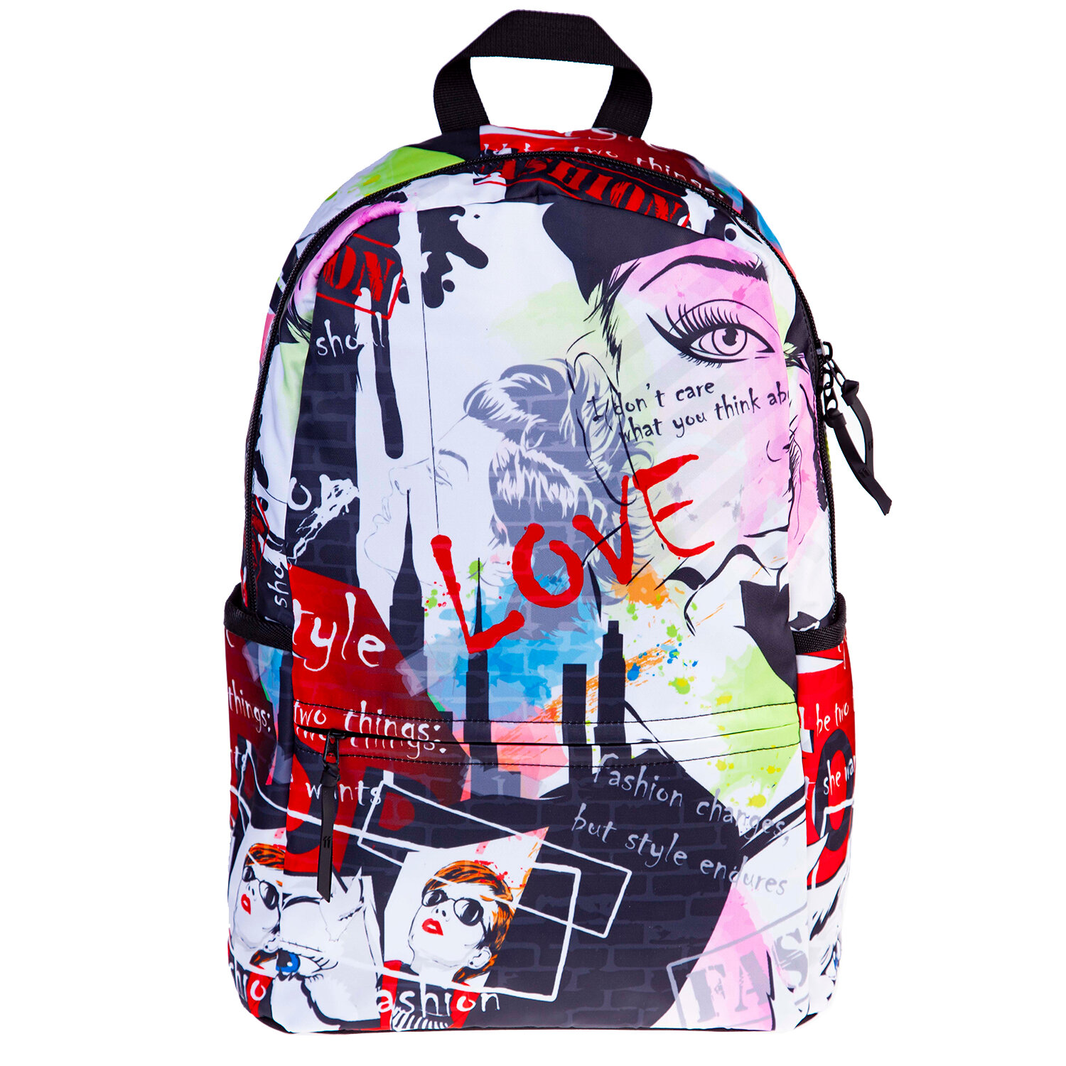 фото Рюкзак Hatber BLACK -Стиль- 42х29х12 см, полиэстер, 1 отделение, 4 кармана