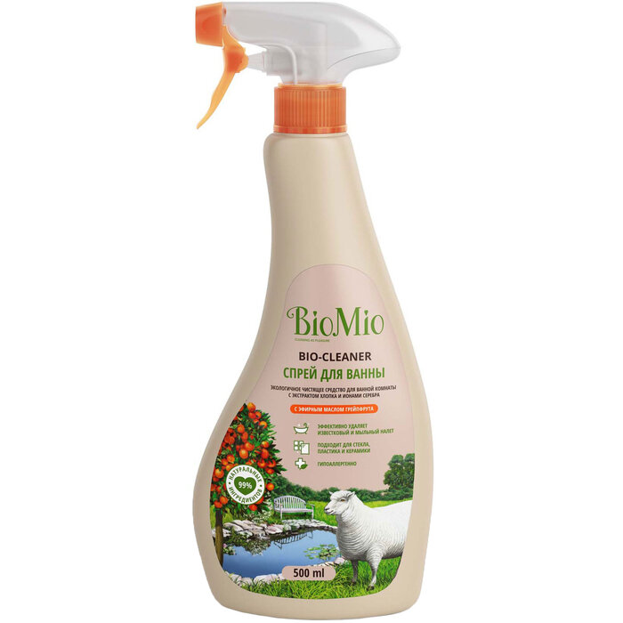 BioMio Чистящее средство BioMio "Грейпфрут" спрей для ванной комнаты 500 мл