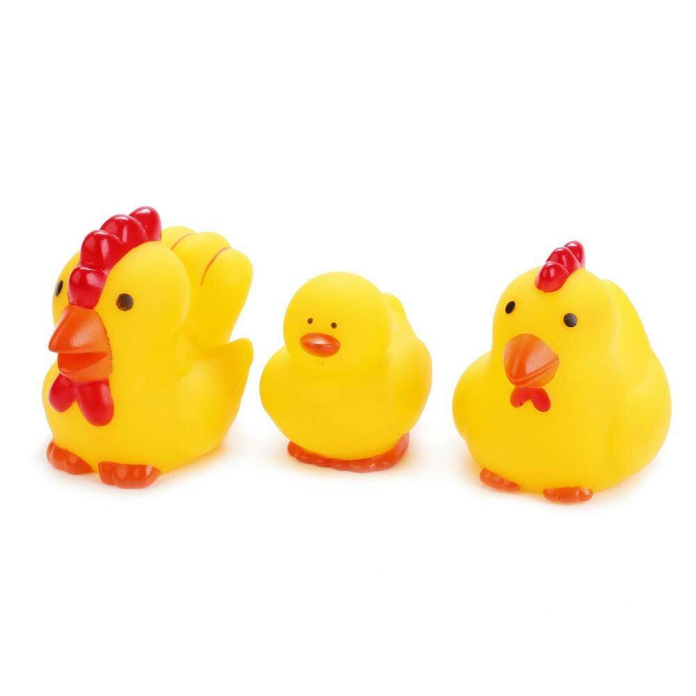 Игрушки для ванной "Петух, Курица и Цыпленок" Играем вместе LXB107_165_MOM