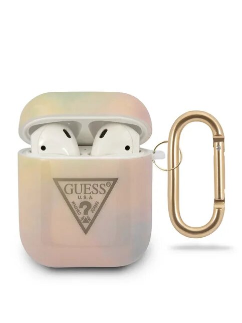 Guess для Airpods TPU case with ring TIE & DYE Pink, шт - фотография № 1