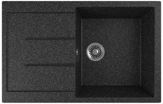Мойка для кухни GreenStone GRS-25-308, врезная, 780 x 500 мм, черная