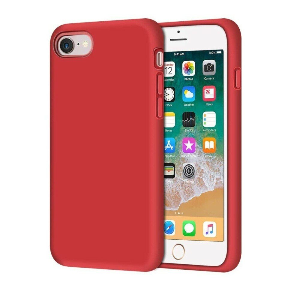 фото Силиконовый чехол Mobile Shell для iPhone 8 / iPhone 7 / iPhone SE (2020) / iPhone SE (2022) (красный)
