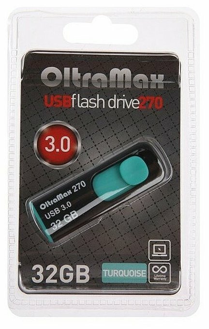 Флешка OltraMax 270 32GB Turquoise