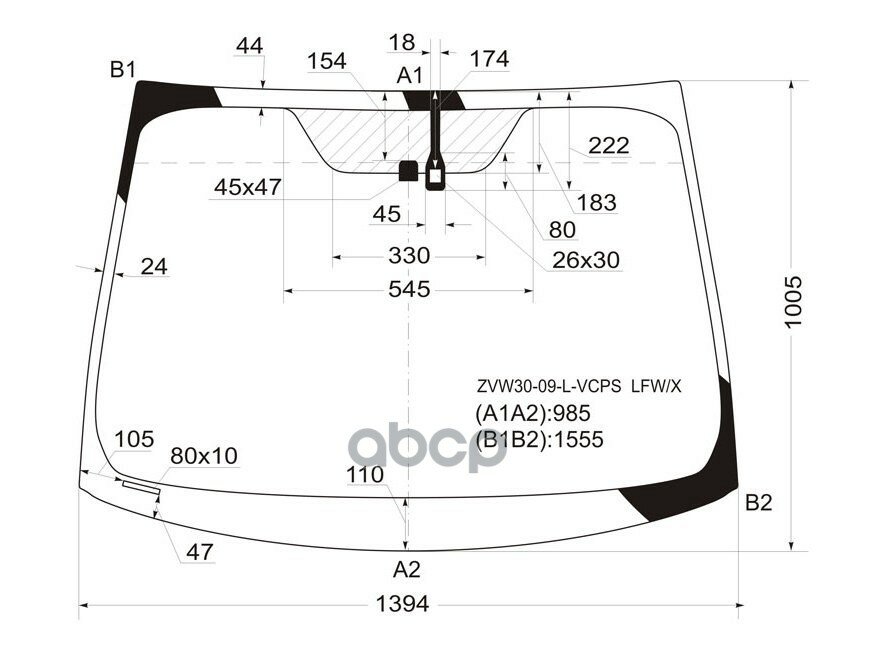 Стекло Лобовое + Дд Toyota Prius Xw30 (Eur Version) 09-15 XYG арт. ZVW30-09-L-VCPS LFW/X