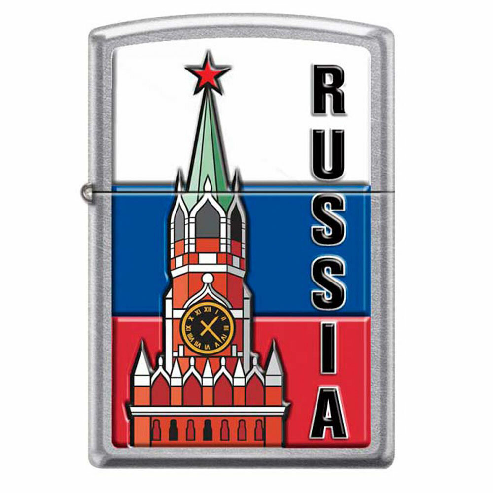 Зажигалка Zippo Classic Московский кремль Street Chrome 207 KREMLIN FLAG RUSSIA - фотография № 1