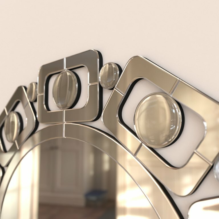 Интерьерное настенное зеркало Cintura Brillica диаметр 91,1 см - фотография № 4