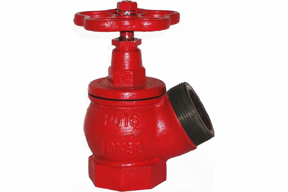 фото ООО «НПО промпат» Вентиль пожарный угловой 125 чугунный Ду=50 мм муфта/цапка (универсальный шток) 5166