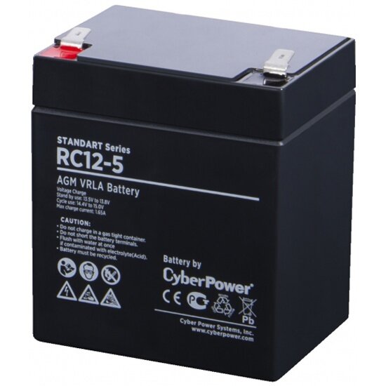 Аккумуляторная батарея CyberPower Standart RC 12-5 12В 4500 А·ч - фото №1