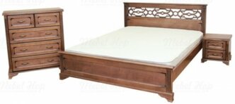 Деревянная мебель для спальни "Верджиния" кровать с комодом и тумбочкой