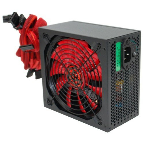 Ginzzu PC600 14CM Red 80+ black,APFC,24+4p,2 PCI-E 6+2 , 5 SATA, 4 IDE,,  , 