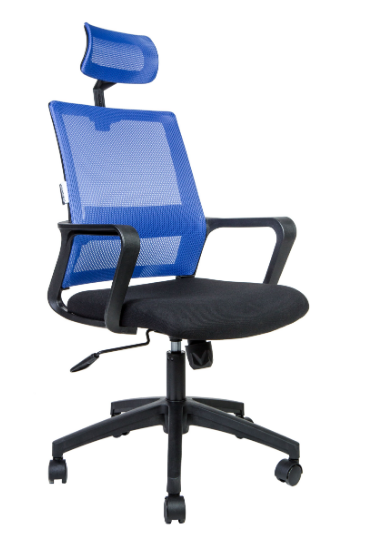 Кресло офисное Norden Бит / черный пластик / синяя сетка / черная ткань