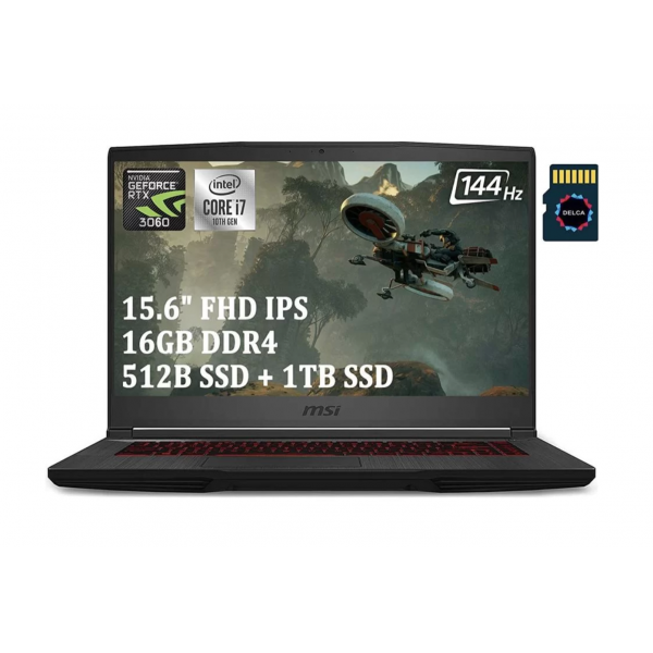 Игровой ноутбук MSI GF65 Thin 2021 Gaming Laptop Intel 6-Core i7-10750H I 16GB DDR4 512GB SSD I GeForce RTX 3060 6GB