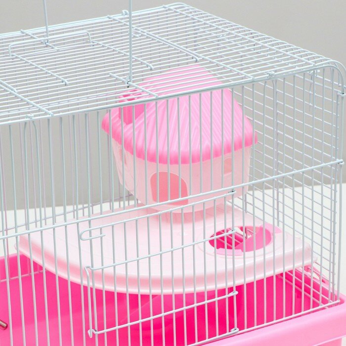 Клетка для грызунов Пижон, с наполнением, 44,5 х 31 х 36,5 см, розовая - фотография № 4