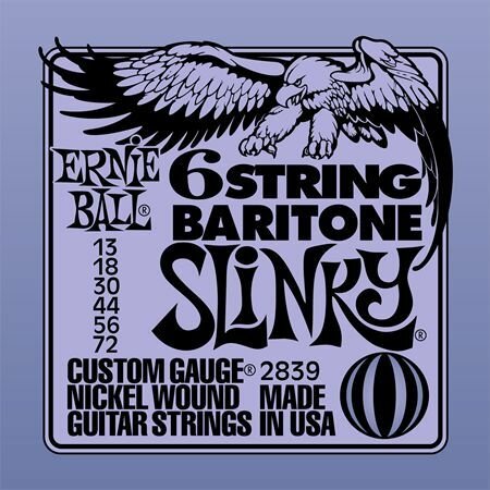 Струны для баритон-гитары ERNIE BALL 2839 Nickel Wound 5/8 Scale Slinky 13-72