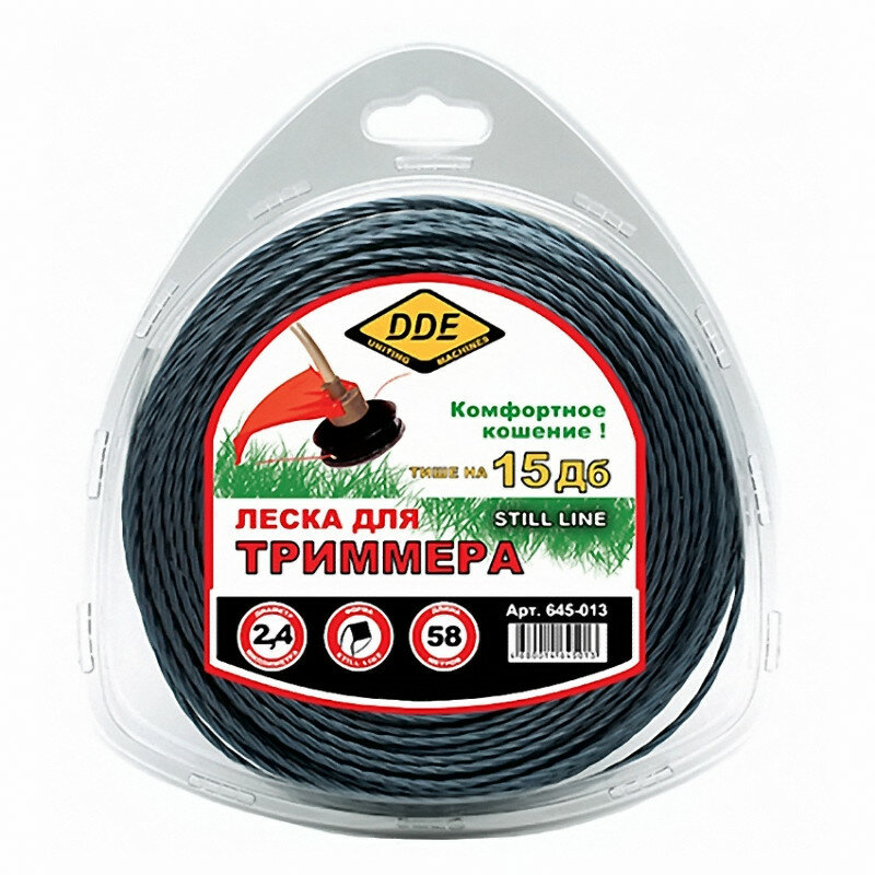 Леска для триммера DDE Still Line 2.4mm x 58m Light Blue 645-013