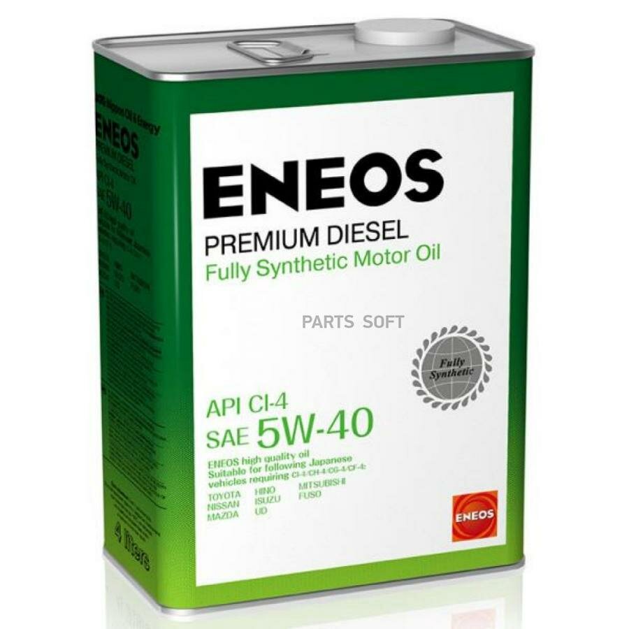 ENEOS 8809478943077 Масло ENEOS 5W40 Premium Diesel CI-4 4л син