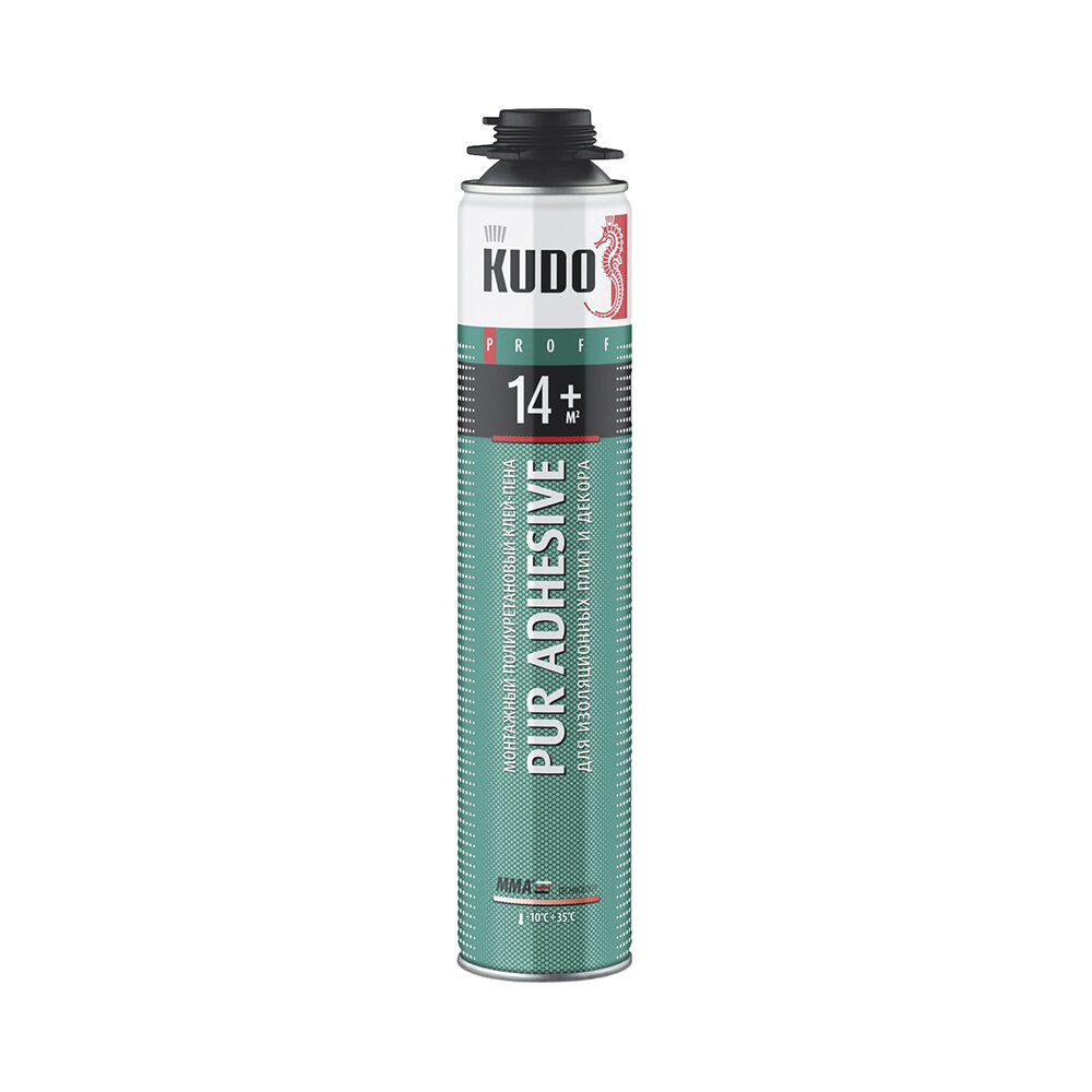 KUDO Монтажный полиуретановый клей-пена для теплоизоляции PUR ADHESIVE PROFF 14+