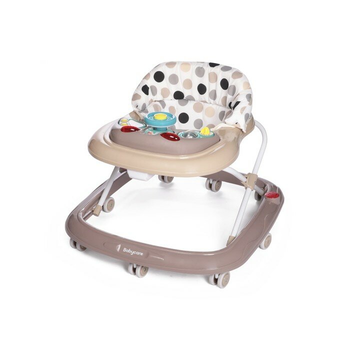 Baby care Ходунки Flip, бежевые точки, игровая панель, 8 колёс