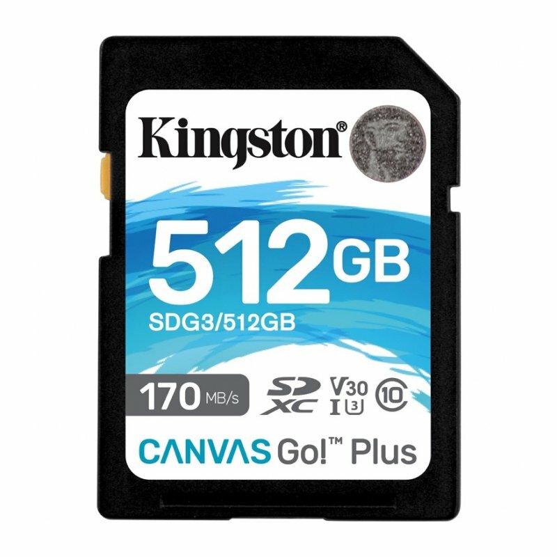 Карта памяти Kingston Canvas 512Gb Go Plus SDXC UHS-I U3 V30 (170/90 Mb/s)