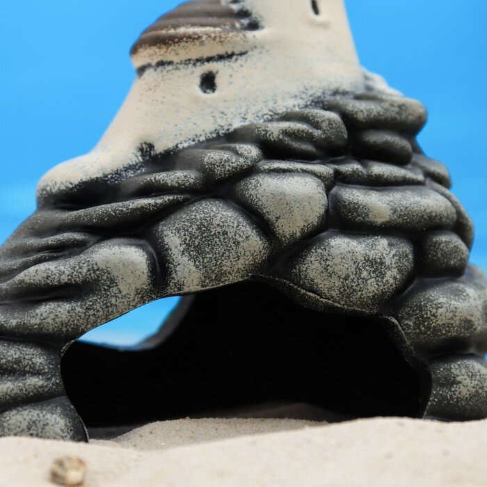 Декор для аквариума "Замок-юла на скале", керамический, 13 x 11 x 12 см - фотография № 5
