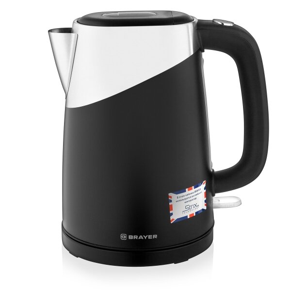 Электрический чайник BRAYER BR1023BK, серый/черный 1,7 л