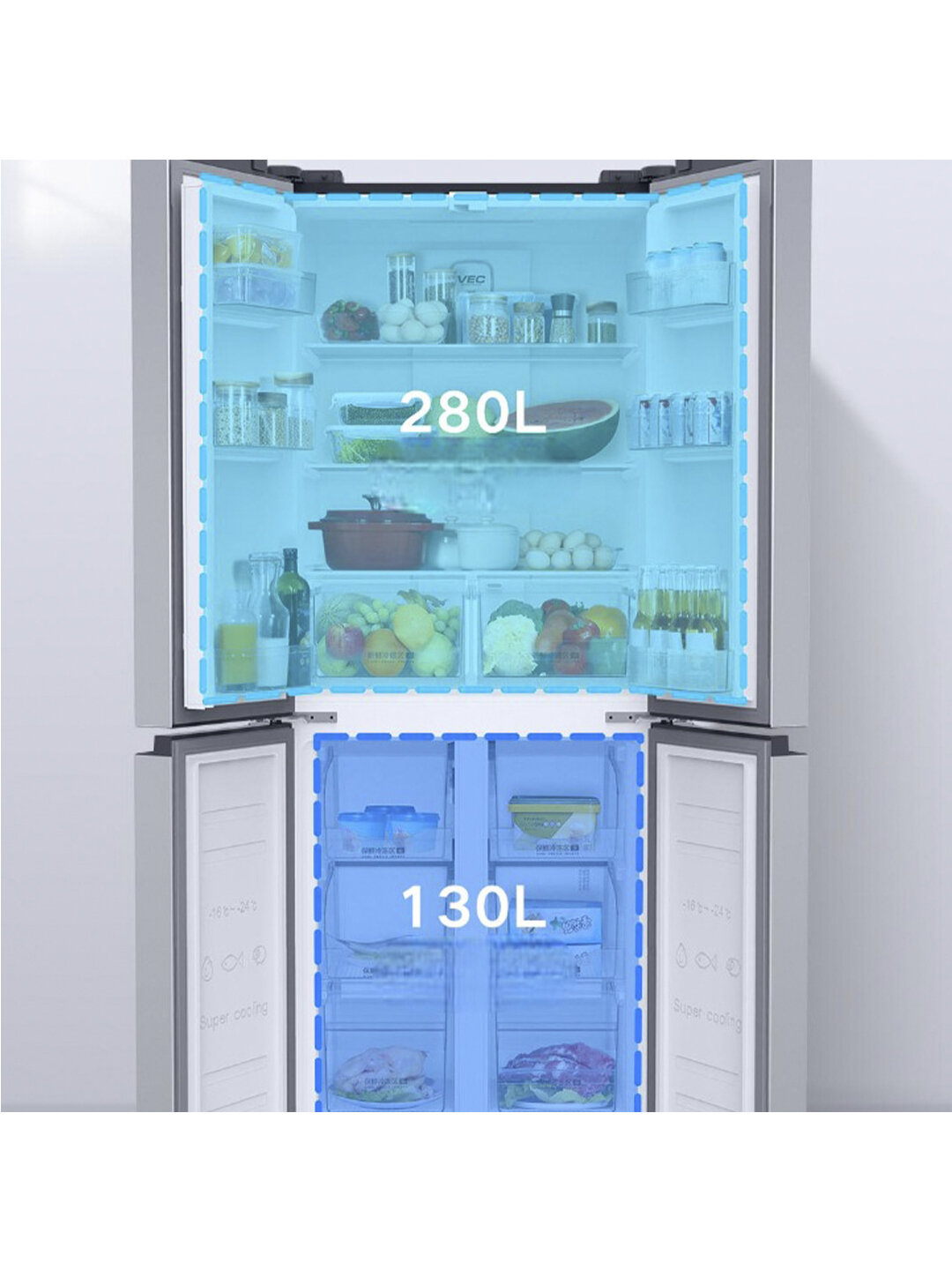 Умный холодильник Xiaomi Viomi Yunmi Smart Inverter Fridge Refrigerator 410L (BCD-410WMSAZ02A) - фотография № 5