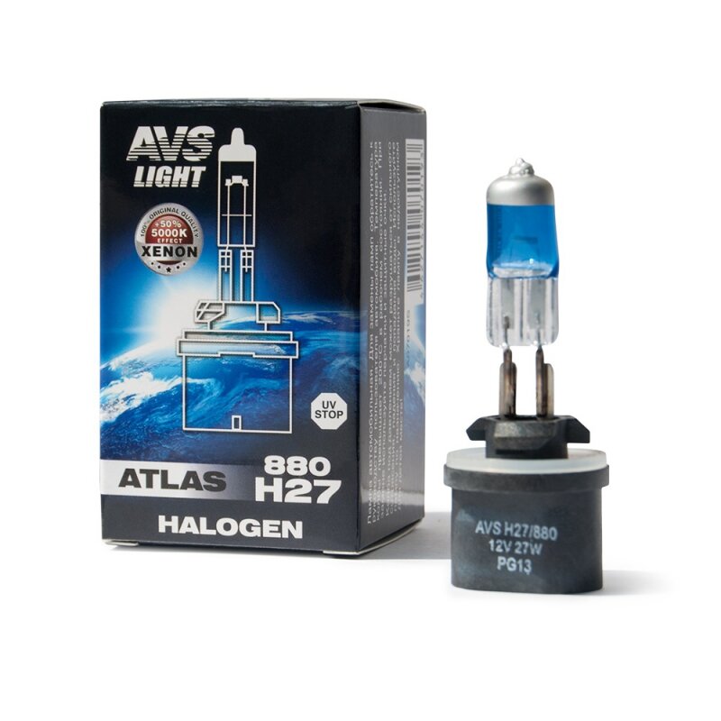 Галогенная лампа AVS ATLAS H27/880 (A07019S) 1шт. 5000К 12V 27W