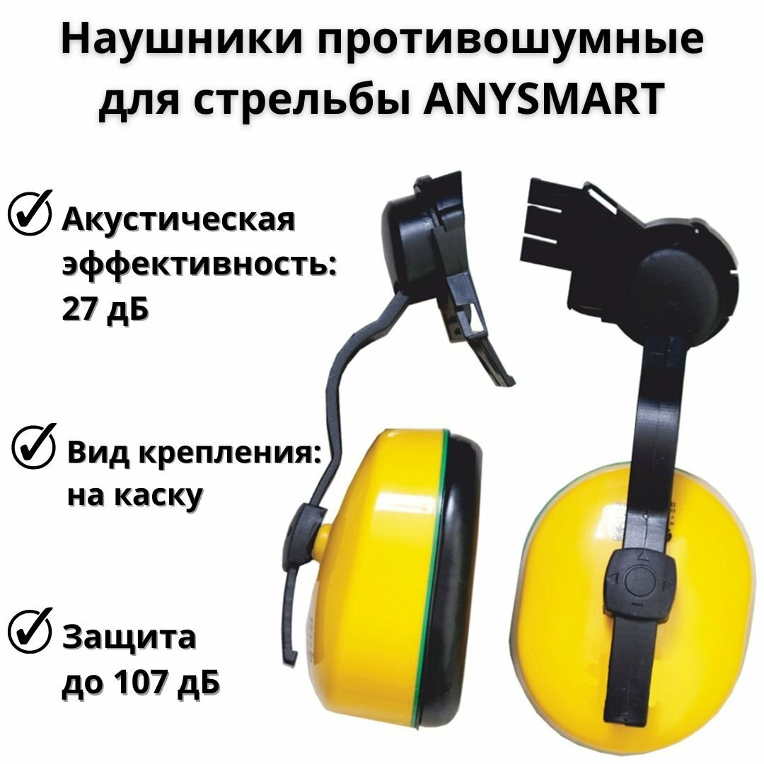 Наушники тактические противошумные для стрельбы ANYSMART L2 с креплением на каску