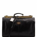Дорожная сумка саквояж кожаная Tuscany Leather, Madrid TL1023 black, малый размер - изображение