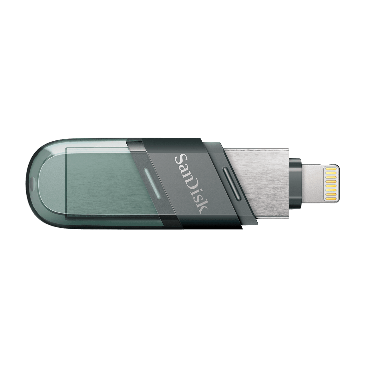 Флешка USB Sandisk iXpand Flip 256ГБ, USB3.1, зеленый и серебристый [sdix90n-256g-gn6ne] - фото №3