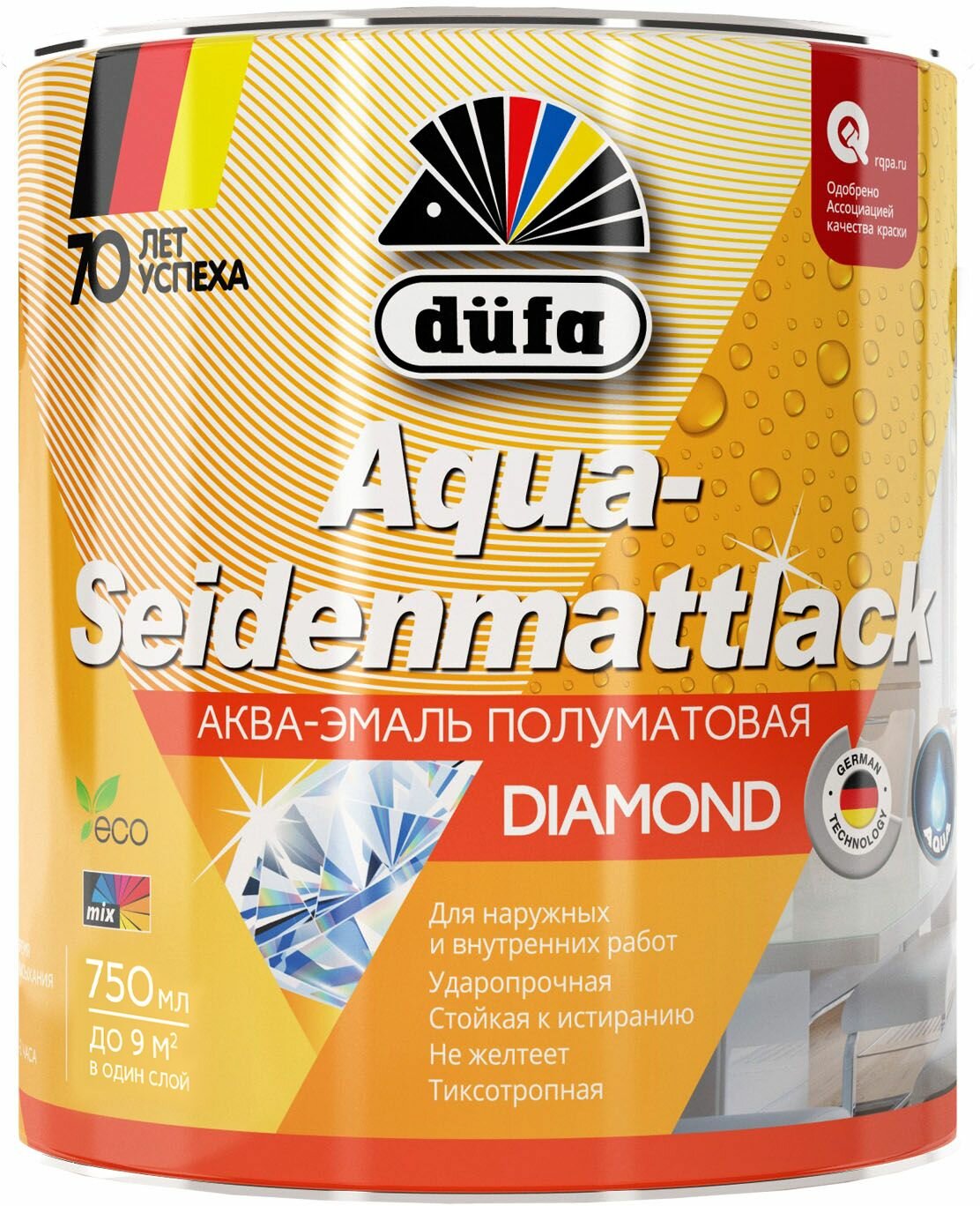 Эмаль акриловая (АК) Dufa Aqua-Seidenmattlack