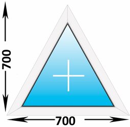 Пластиковое окно Veka WHS 60 треугольное глухое 700x700 (ширина Х высота) (700Х700)