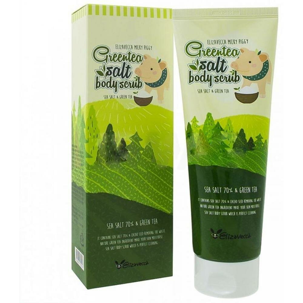 Elizavecca           MIlky Piggy Greentea Salt Body Scrub, 300 .