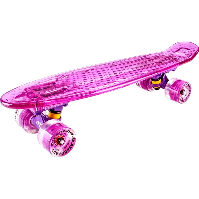 Скейтборд круизер TECH TEAM TRANSPARENT LIGHT 22' розовый NN004187 NN004187