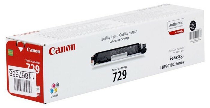 Тонер Картридж Canon 729BK 4370B002 черный (1200стр.) для Canon i-Sensys LBP-7010C/7018C