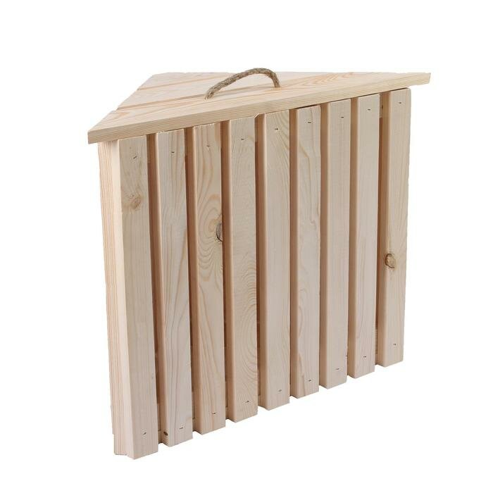 Ящик для овощей, 60 × 40 × 50 см, деревянный, угловой с полкой - фотография № 1