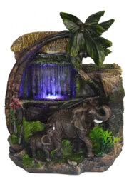 Декоративный настольный фонтан "Слон и слоненок 2"