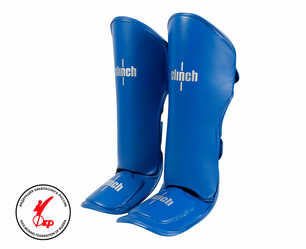 Защита голени-стопы: Защита голени и стопы Clinch Shin Instep Guard Kick синяя, размер L, артикул C521 (Размер: L)