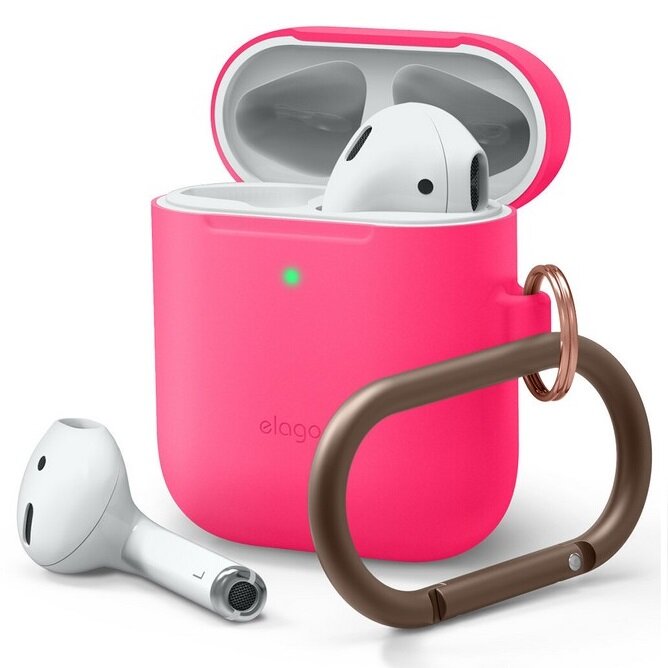 Чехол Elago для AirPods 1\2 Slim Silicone Hang case EAPSC-HANG-BK