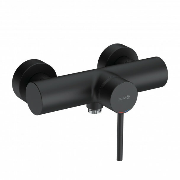 Настенный смеситель без излива Kludi Bozz, арт. 388313976, чёрный цвет, без лейки, матовый