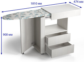 Стол гладильной доской анкор светлый