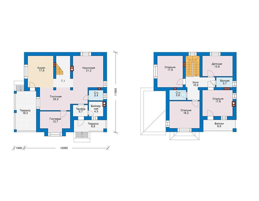 Проект дома Plans-43-54 (181 кв.м, кирпич) - фотография № 2