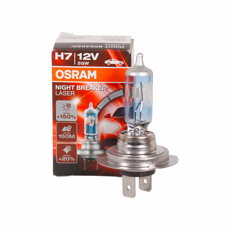 Лампа галогенная Osram Night Breaker Laser +150% H7 12V 55W PX26d, 1 шт.