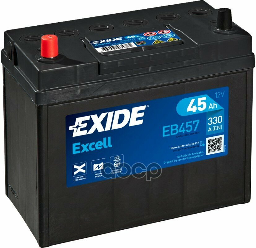 Аккумуляторная Батарея Excell [12V 45Ah 300A B0] EXIDE арт. EB457