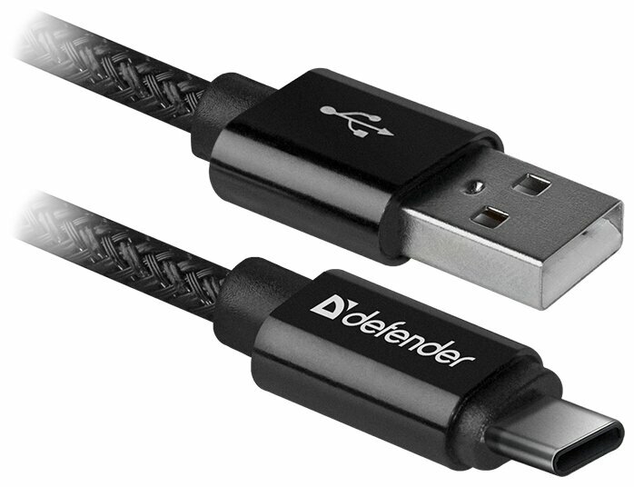 Кабель Defender Кабель USB2.0 A-Type-C Defender USB09-03T PRO 87814, черный (1.0м) (ret)