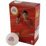 Мячи для настольного тенниса DOUBLE FISH 3***, World Cup диам. V40+мм, ITTF Appr,плаcтик,упак.6 шт,белый - изображение