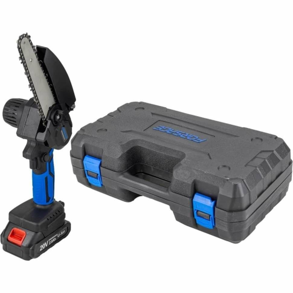 фото Цепная аккумуляторная пила Forsage 2 полотна для пилы/4 цепи, 1 аккумулятор Li-ion 20V, 2.0Ah, в кейсе F-CSR 1018 E(56461)